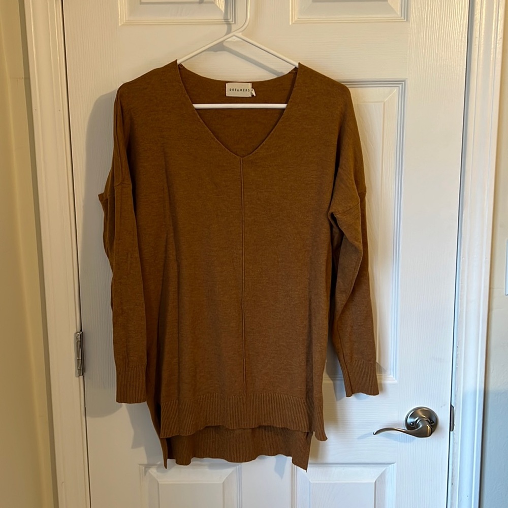 Long Autumn Brown Sweater Size S/M
